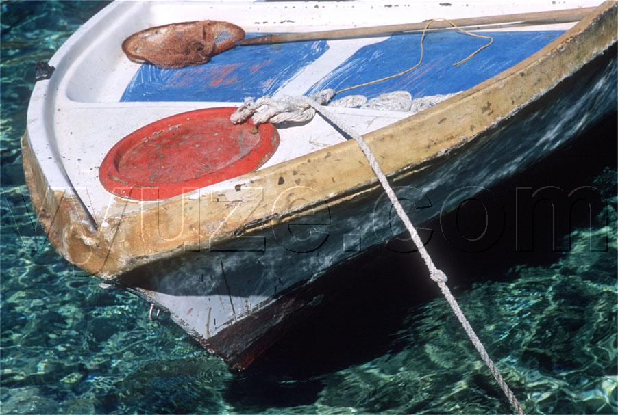 Fishing boat with net / Location: Loutro, Crete, Greece