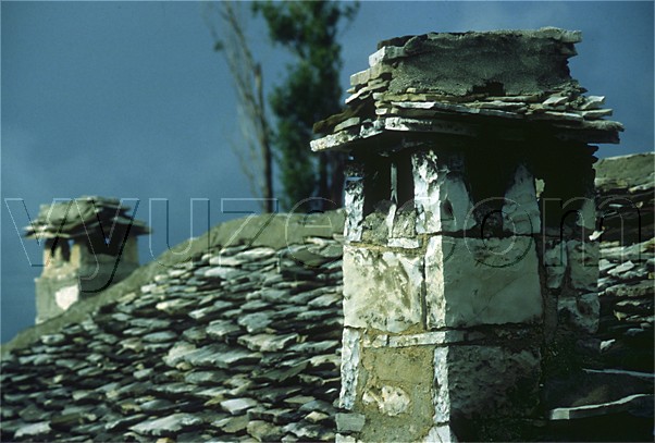 Stone roof and chimneys / Location: Greece